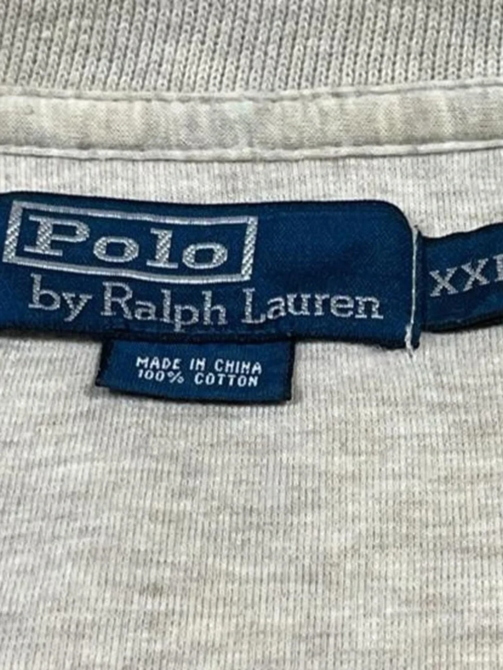 VTG Polo Ralph Lauren Quarter Zip Sweater Beige Heather Men’s Sz XXL Golf Q-Zip
